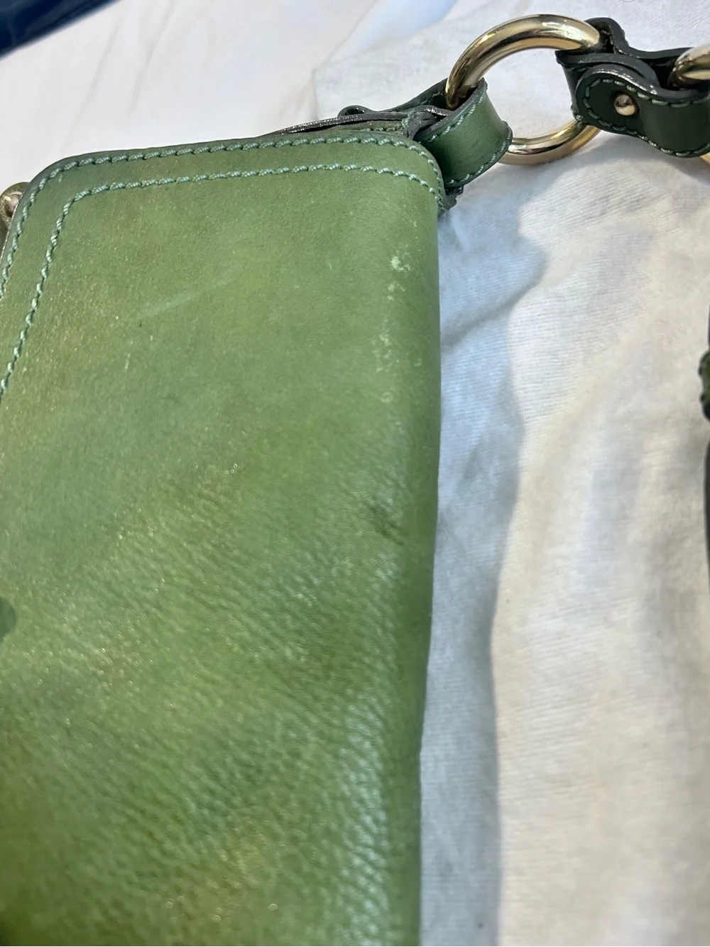 Rare Vintage Marc Jacobs Green Leather Shoulder Bag
